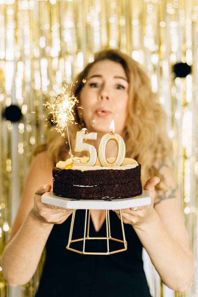 Woman Celebrating Her 50th Birthday